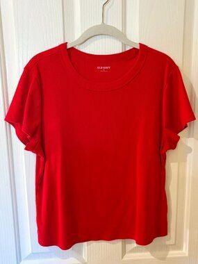 Old Navy Snug Crop T-Shirt Red XL